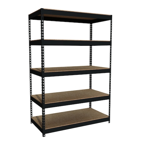 Boltless Shelving Unit, 24 in D x 48 in W x 72 in H, 5 Shelves, Steel MPN:19453
