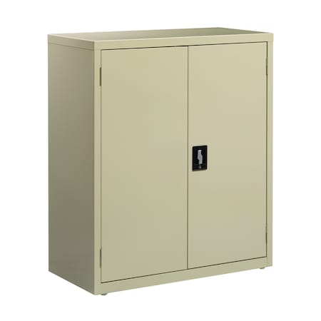 Storage Cabinet, 42 in H, 36 in W, 18 in D, Recessed Twist, Keyed, Putty, 2 Shelves MPN:22001