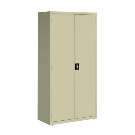 Storage Cabinet, 72 in H, 36 in W, 18 in D, Recessed Twist, Keyed, Putty, 4 Shelves MPN:22004
