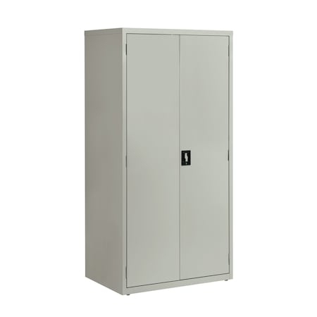 Storage Cabinet, 72 in H, 36 in W, 24 in D, Recessed Twist, Keyed, Light Gray, 4 Shelves MPN:22009