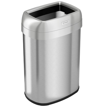 13 gal Oval Trash Can, Silver, Open Top, Stainless Steel, 11.5 in MPN:HLS13STV