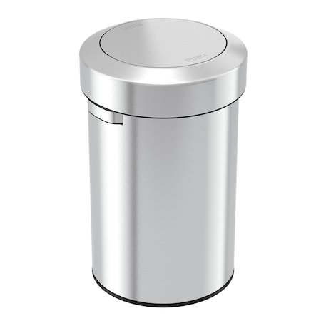 17 gal Round Indoor Metal Can, Silver, Swing Top, Stainless Steel, 15.83 in MPN:HLS17FTS