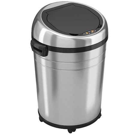 18 gal Round Indoor Metal Can, Silver, Touchless Sensor Lid, Stainless Steel, 17.5 in MPN:HLS18RC
