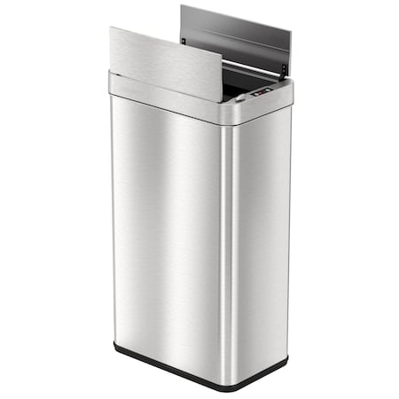 18 gal Rectangular Indoor Metal Can, Silver, Touchless Sensor Lid, Stainless Steel, 10.4 in MPN:HLS18WRSL