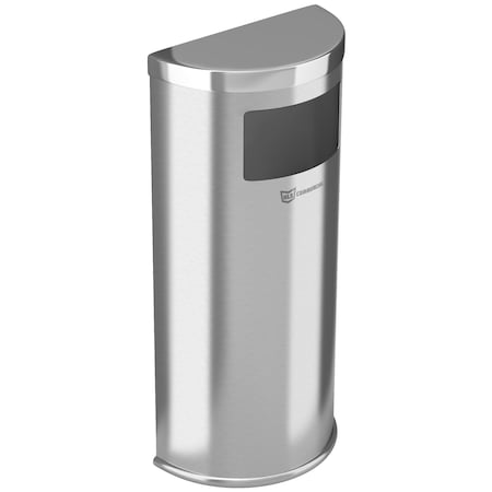 9 Gal Half-Round Side-Entry Trash Can, Stainless Steel MPN:HLSC01G09A