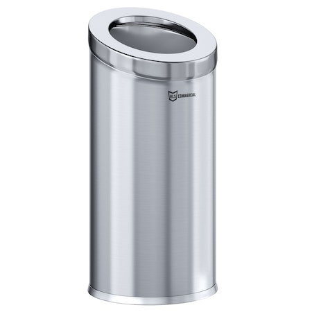 15 gal Round Trash Can, Silver, Open Top, Stainless Steel, 14.9 in MPN:HLSC04G15A