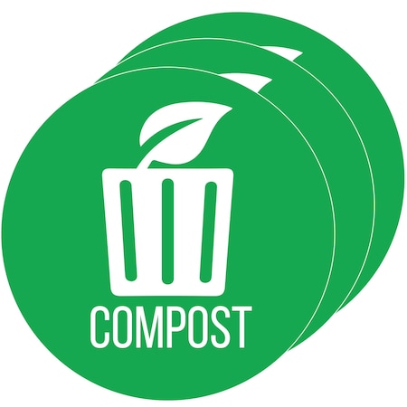 3-Pack Vinyl COMPOST Decal Sticker Set, UV-Resistant MPN:HLSKERCCOMP3