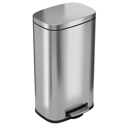 8 Gallon Step Trash Can, Stainless Steel, Plastic Liner MPN:HLSS08R
