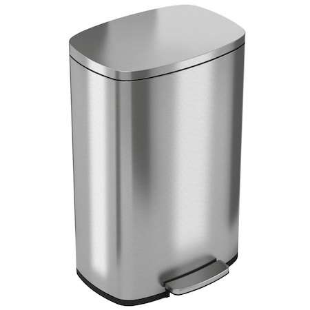 13 Gallon / 50 Liter Step Trash Can, Stainless Steel MPN:HLSS13R
