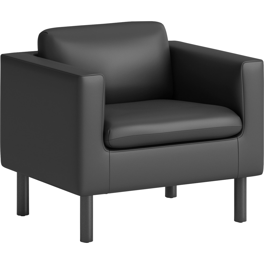 HON Parkwyn Club Chair, 29inH x 33inW x 26.8inD, Material: Polyurethane, Black MPN:VP3LCHRBLK