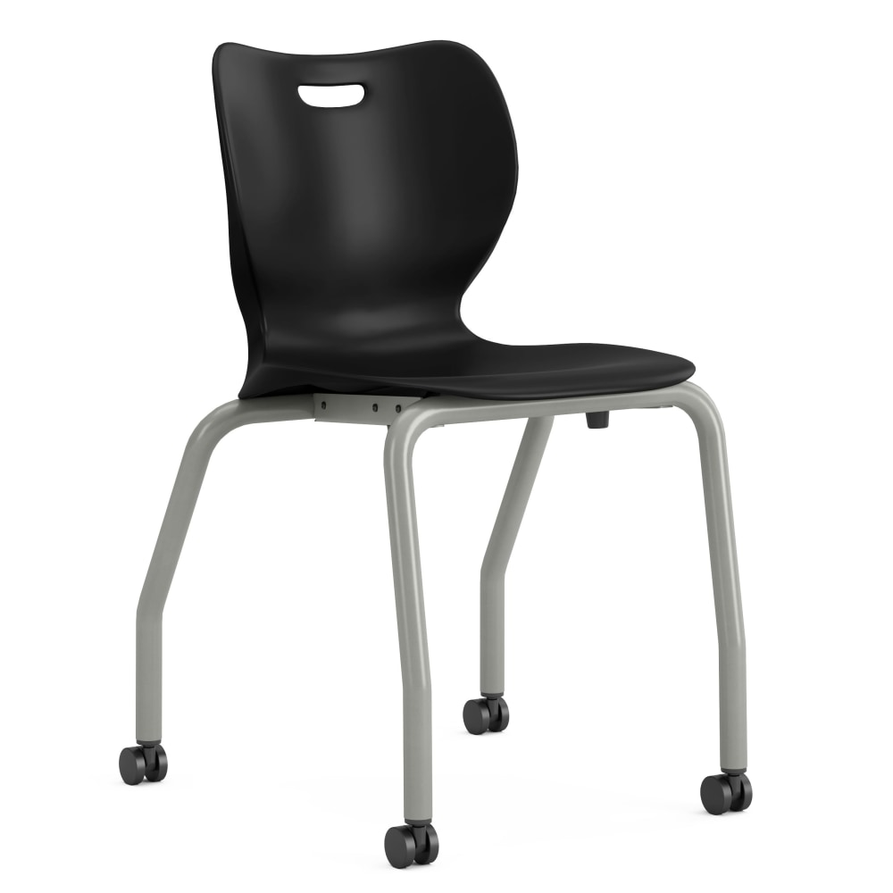 HON SmartLink 4-Leg Plastic Stackable Chairs, Onyx/Platinum, Set Of 4 Chairs, HONSS4L18BCONPL MPN:HONSS4L18BCONPL