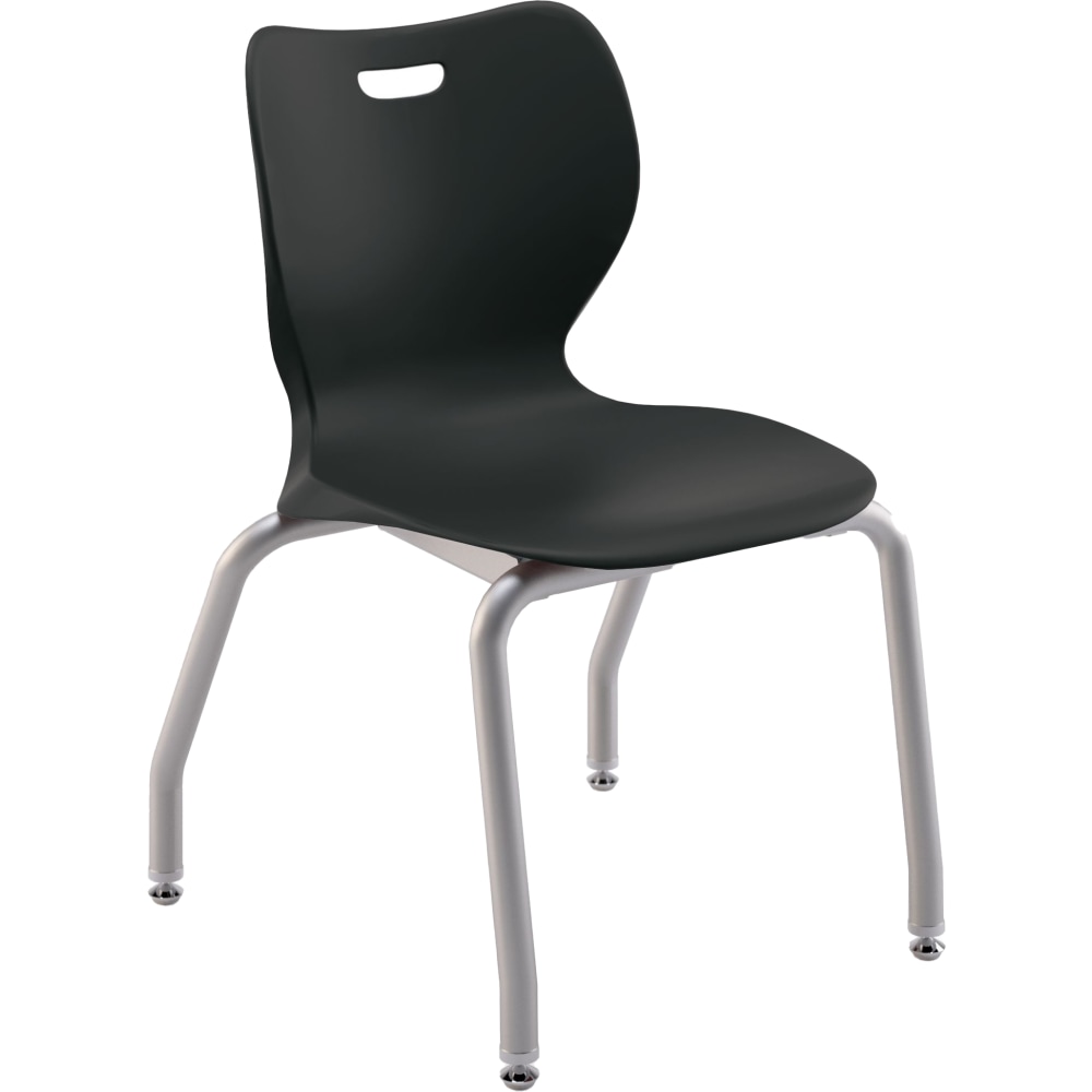 HON SmartLink 4-Leg Chairs, 16in High, Onyx/Platinum, Set Of 4 Chairs MPN:HSS4L-16B.E.ON.PLAT