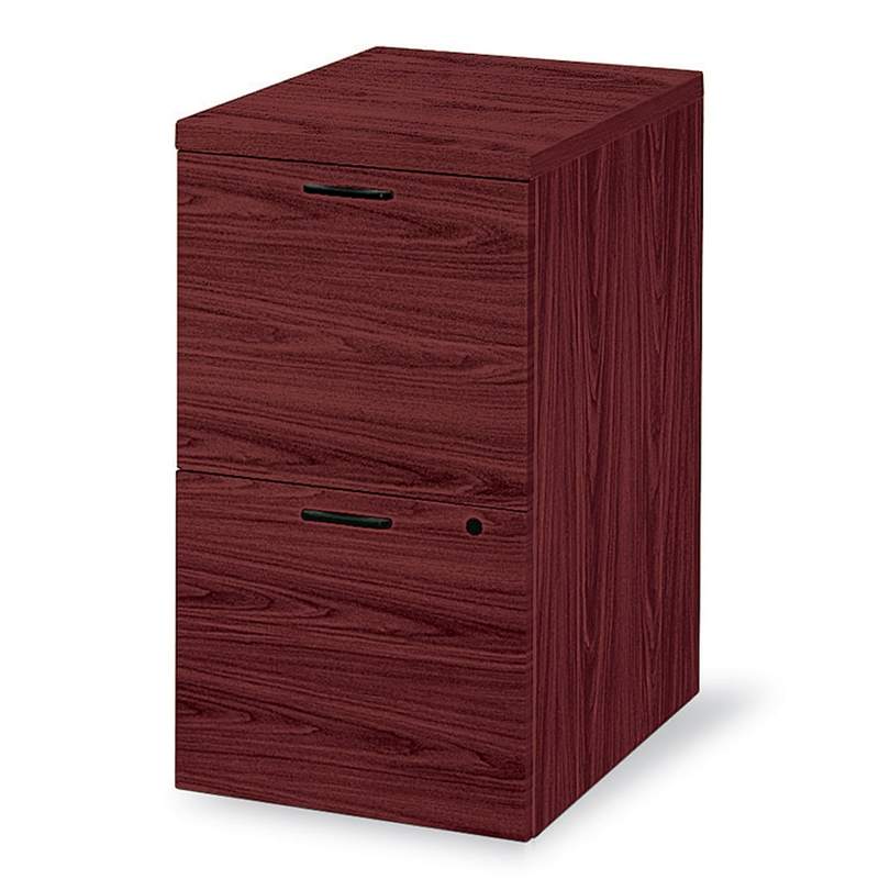 HON 10500 Full-Height 22-3/4inD Vertical 2-Drawer Mobile Pedestal Cabinet, Mahogany MPN:105104NN