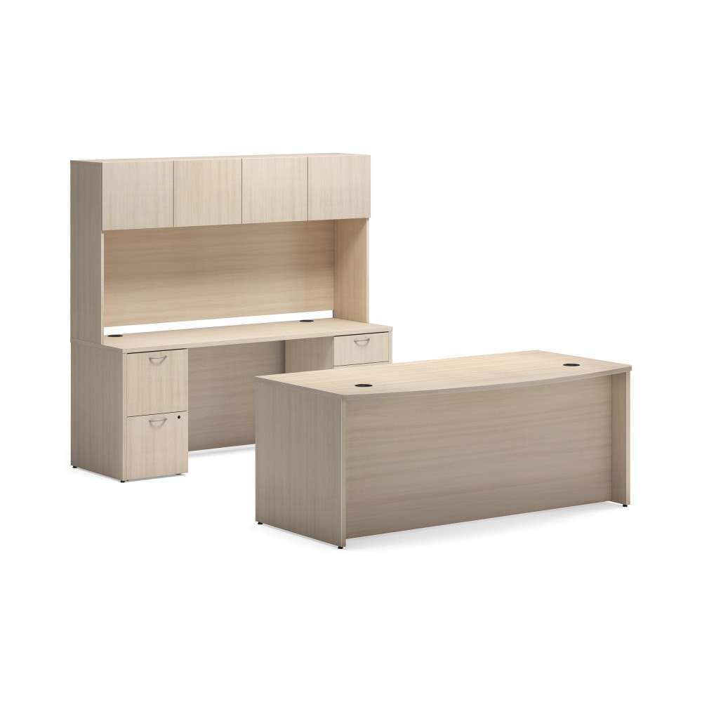 HON Mod Office Suite With Hutch And 2 Support Pedestals, Desert Oak MPN:HLPL7296EXECHTCHDO1
