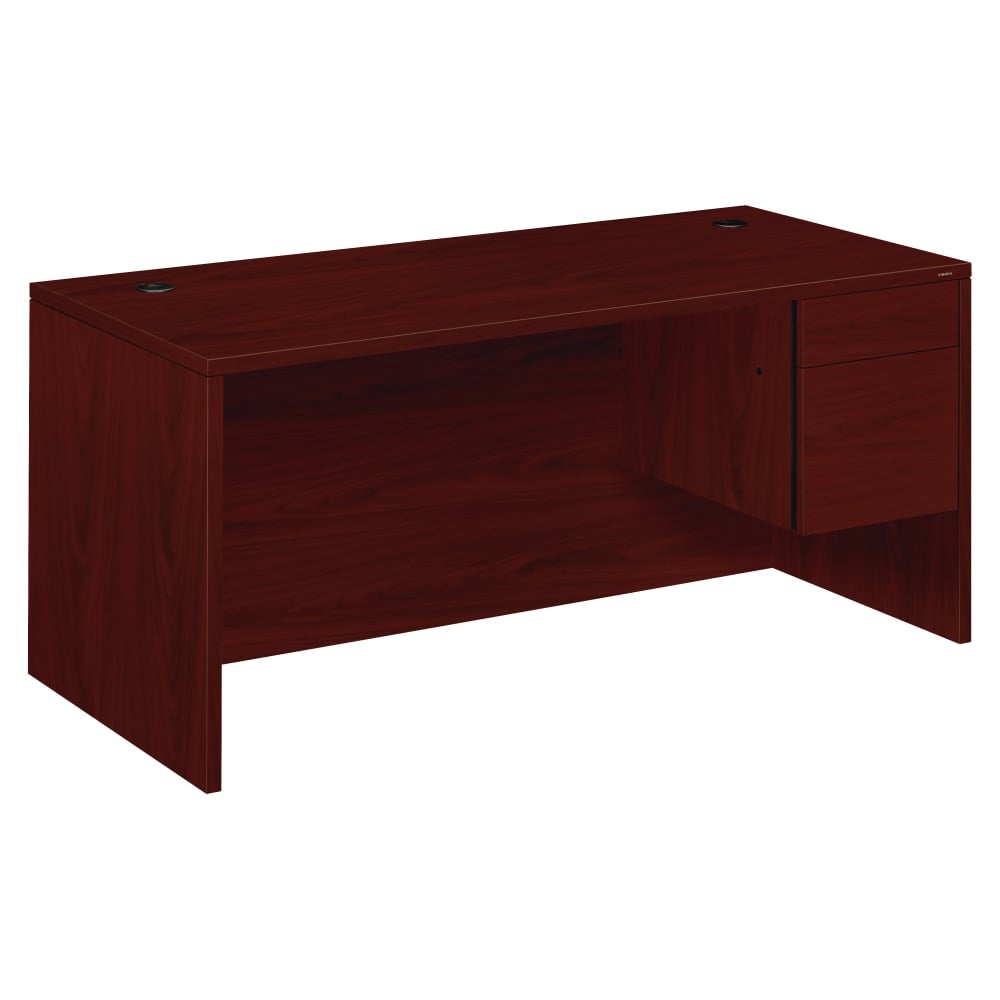 HON 10500 66inW Workstation Computer Desk With Left Return, Mahogany MPN:10583RNN