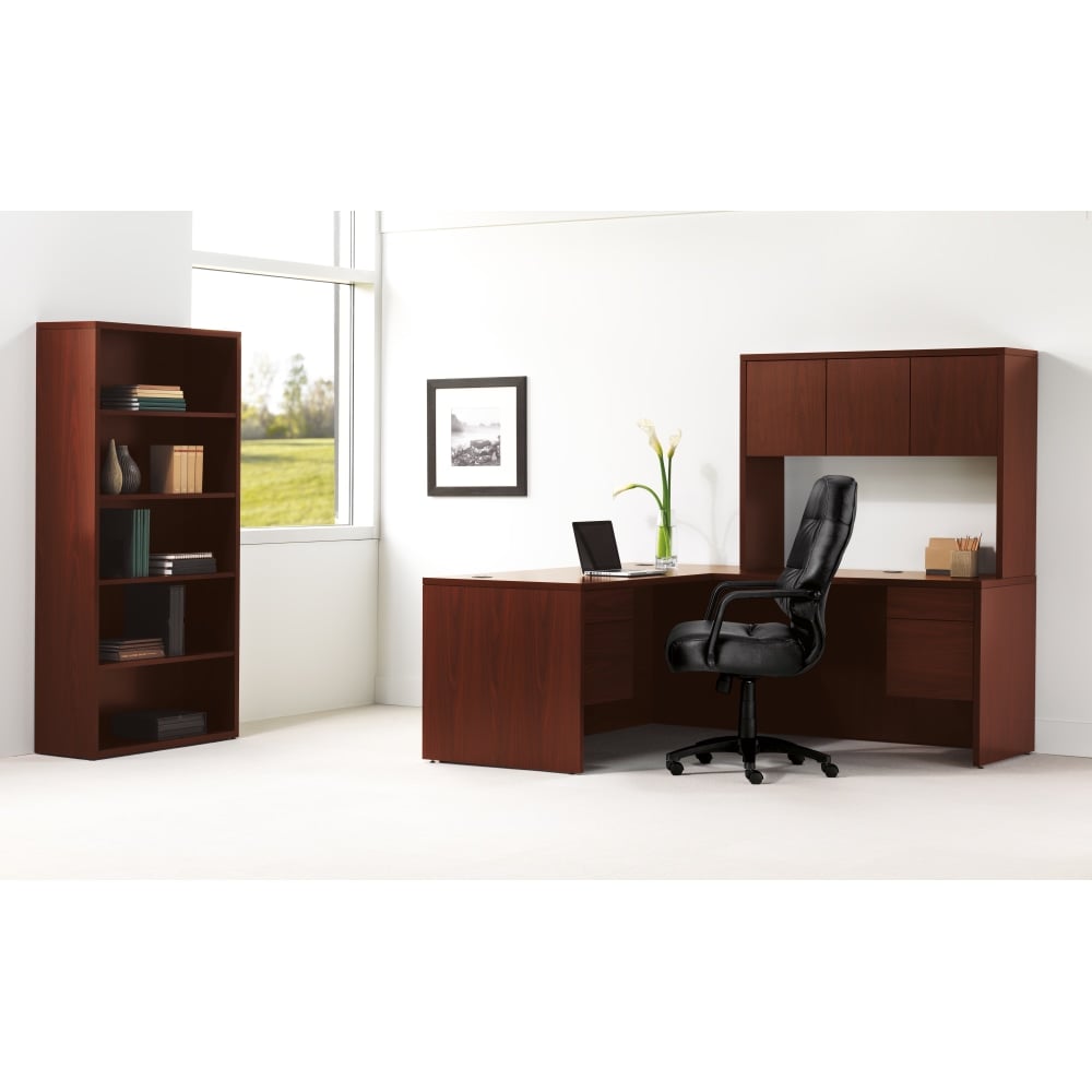 HON 10500 66in W Left-Pedestal Computer Desk, Mahogany MPN:10584LNN