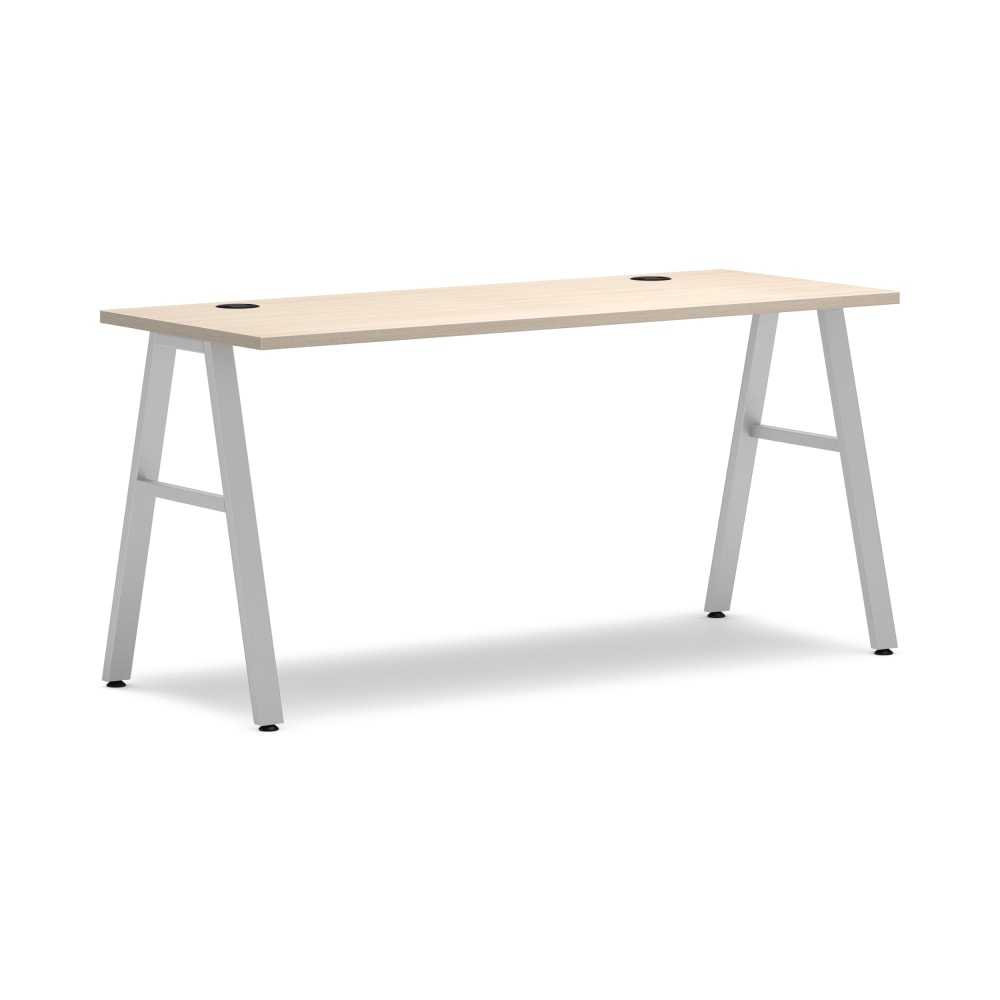 HON Mod 60inW Table Computer Desk, Desert Oak/Silver, HLPL6024DO1ALEGSLV MPN:HLPL6024DO1ALEGSLV