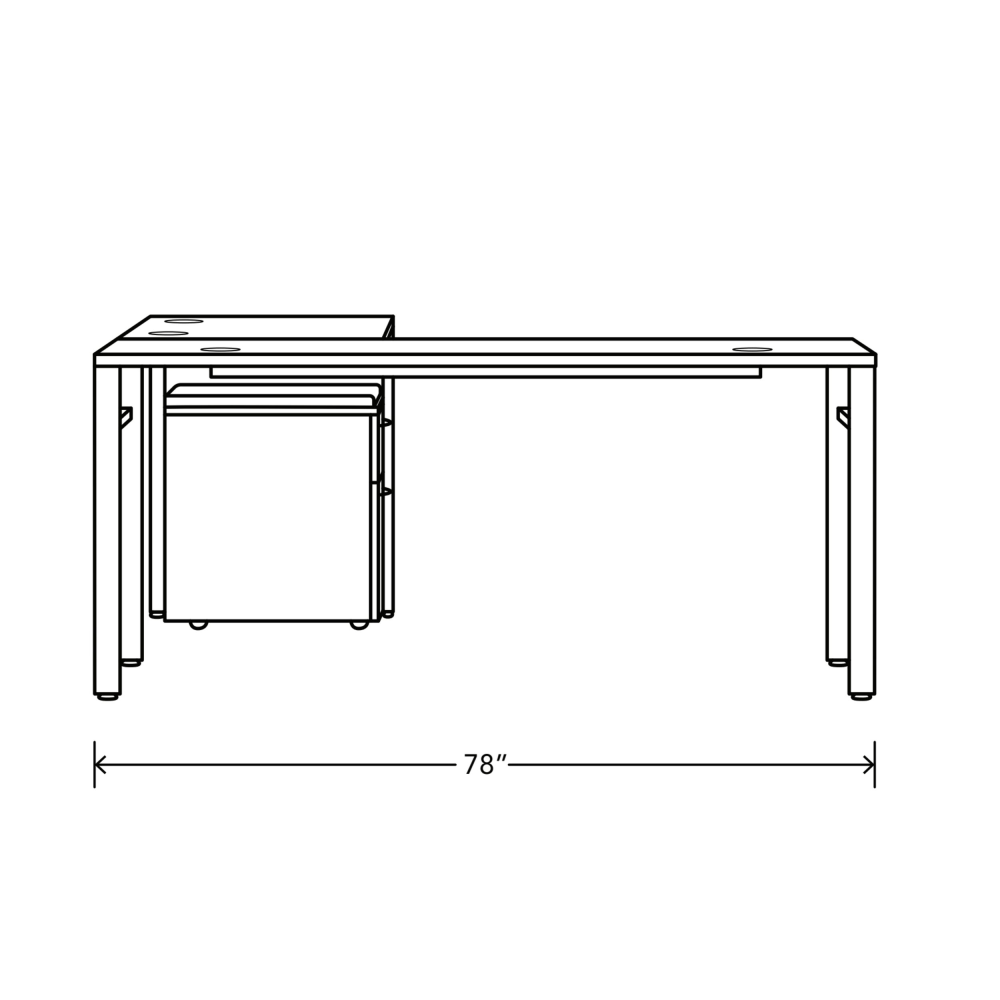 HON Mod 66inW L-Station Computer Desk, Desert Oak/Cool Neutral/Black MPN:HLPL6678LDSKDO1ULEGB