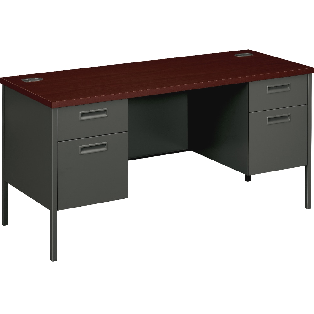 HON Metro Classic 60inW Computer Desk Credenza, Mahogany, Charcoal MPN:P3231NS