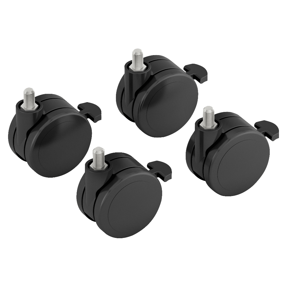 HON Coordinate Height-Adjustable Base Caster Add-On Kit, 2 3/8in Diameter, Black, Pack Of 4 MPN:HABCASTER