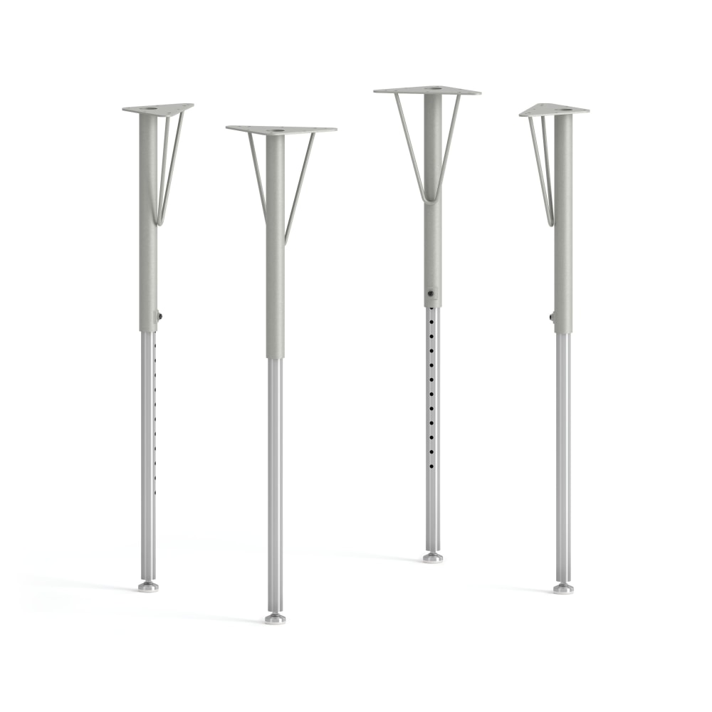 HON Build Student Desk Legs, 32-3/4inH x 9-1/4inW x 5-1/2inD, Titanium, Pack Of 4 Legs MPN:HEBSD4LEG.T1