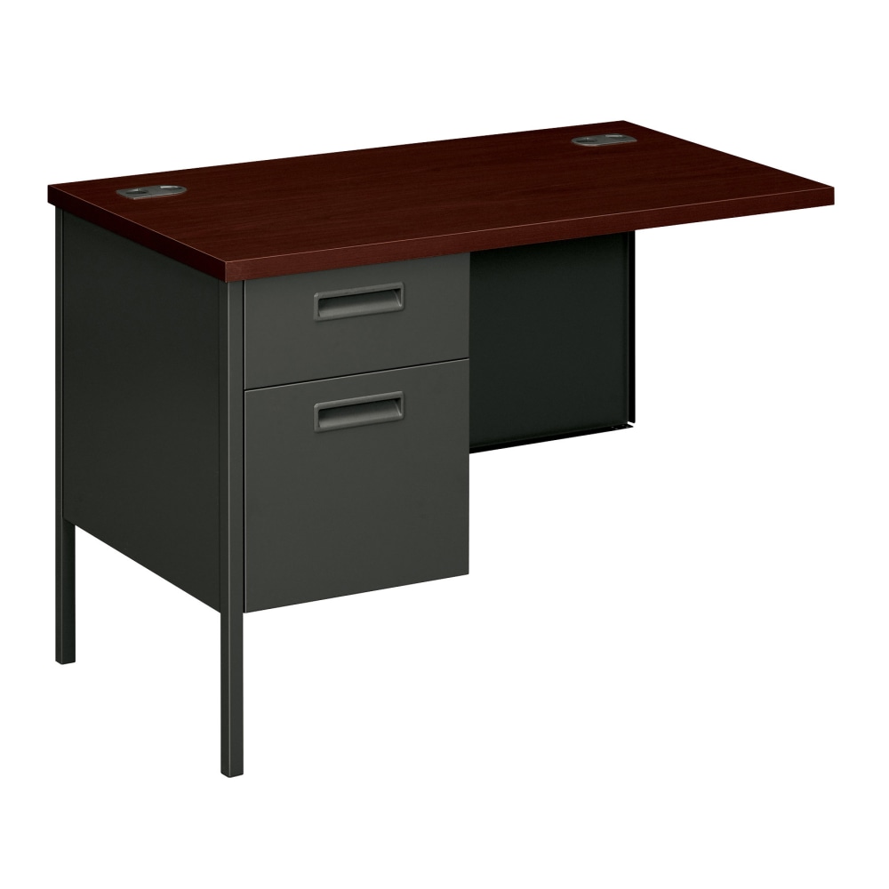 HON Metro Classic 42inW Left Desk Return, Mahogany/Charcoal MPN:P3236LNS