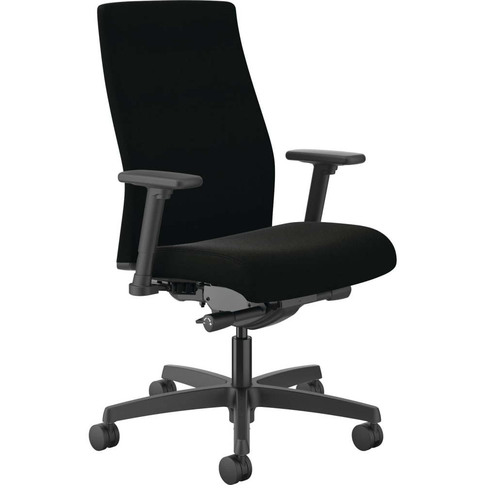 HON Ignition 2.0 Ergonomic Vinyl Mid-Back Task Chair, Black/Black MPN:HONI2U2AHUR10TK