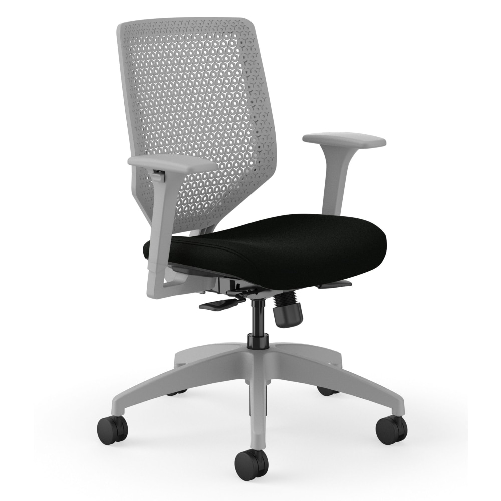 HON Solve ReActiv Ergonomic Mid-Back Task Chair, Black/Titanium MPN:HSLVTMR.Y1.A.H.TI.UR10.NL.SB.T
