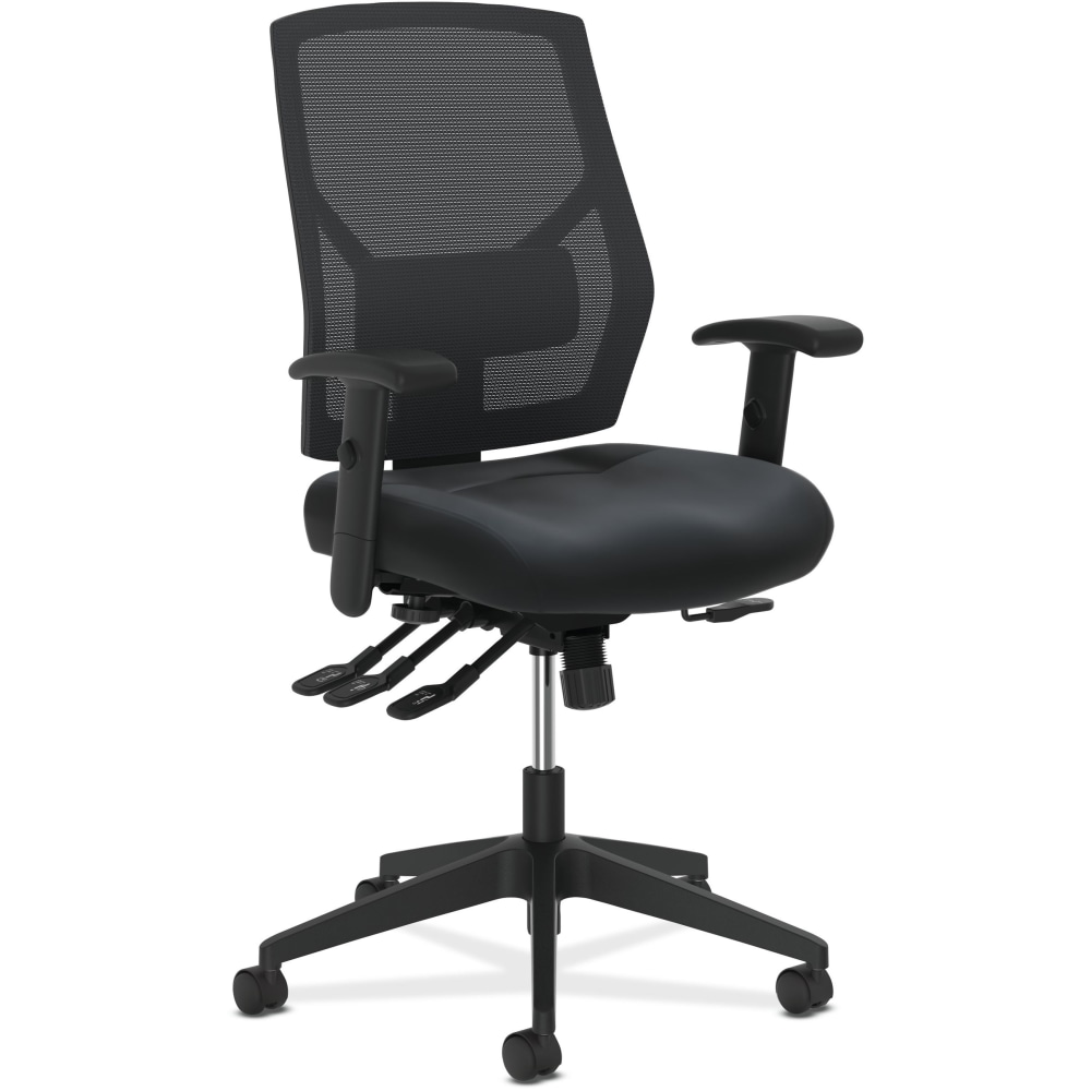 HON Crio Ergonomic Leather High-Back Task Chair With Asynchronous Control, Black MPN:HVL582.SB11.T