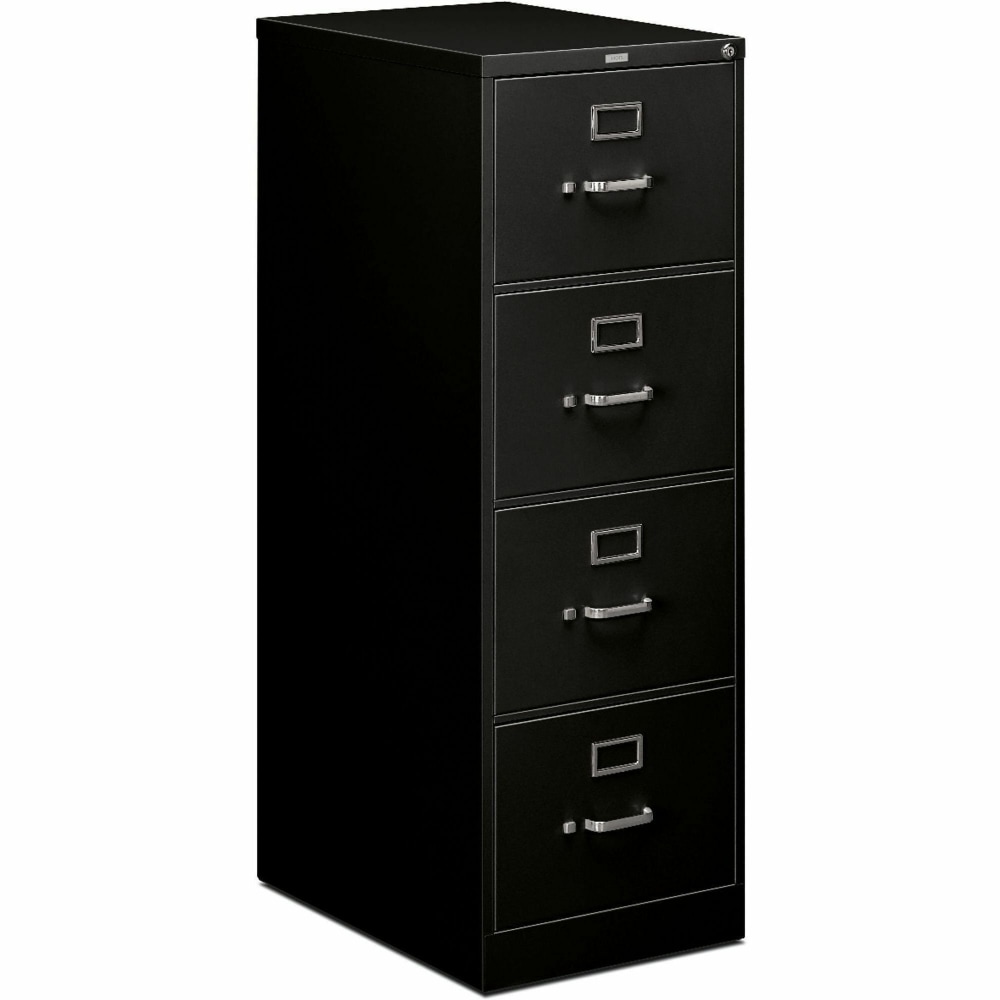 HON 510 Series Vertical File With Lock, 4-Drawer, 18.3inW x 25inD x 52inH, Black, 514CPP MPN:514CPP