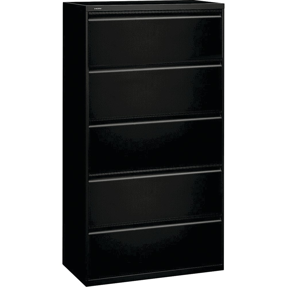 HON 36inW x 19-1/4inD Lateral 5-Drawer File Cabinet With Lock, Black MPN:HON885LP