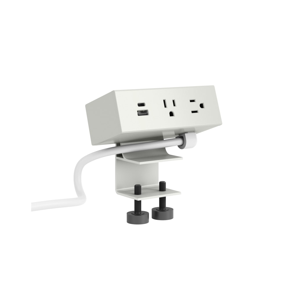 HON Dean 2-Outlet Power Module With Worksurface Clamp, 10', Snow MPN:HONPWRMODCSSNW