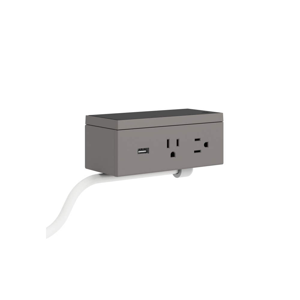 HON Dean 2-Outlet Power Module With Under-Worksurface Mounting Bracket, 10' Cord, Storm MPN:HONUPWRMODCSSTM