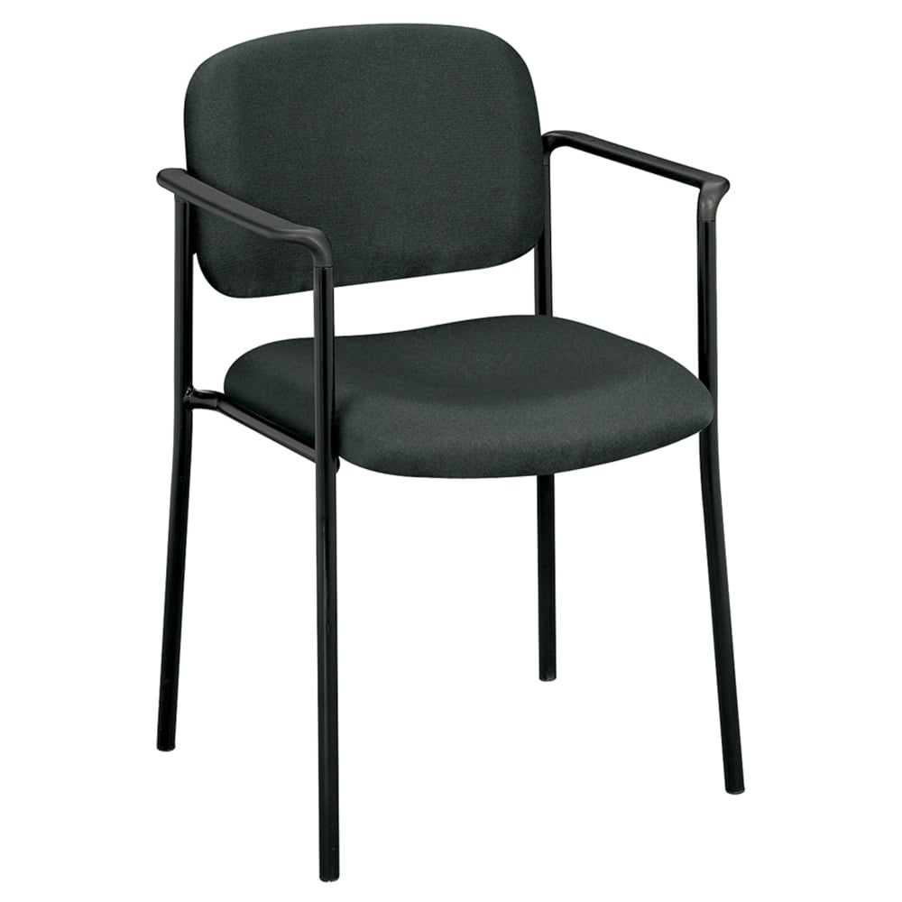 HON Scatter Stacking Guest Chair, Fixed Arms, Fabric, Charcoal/Black MPN:VL616VA19