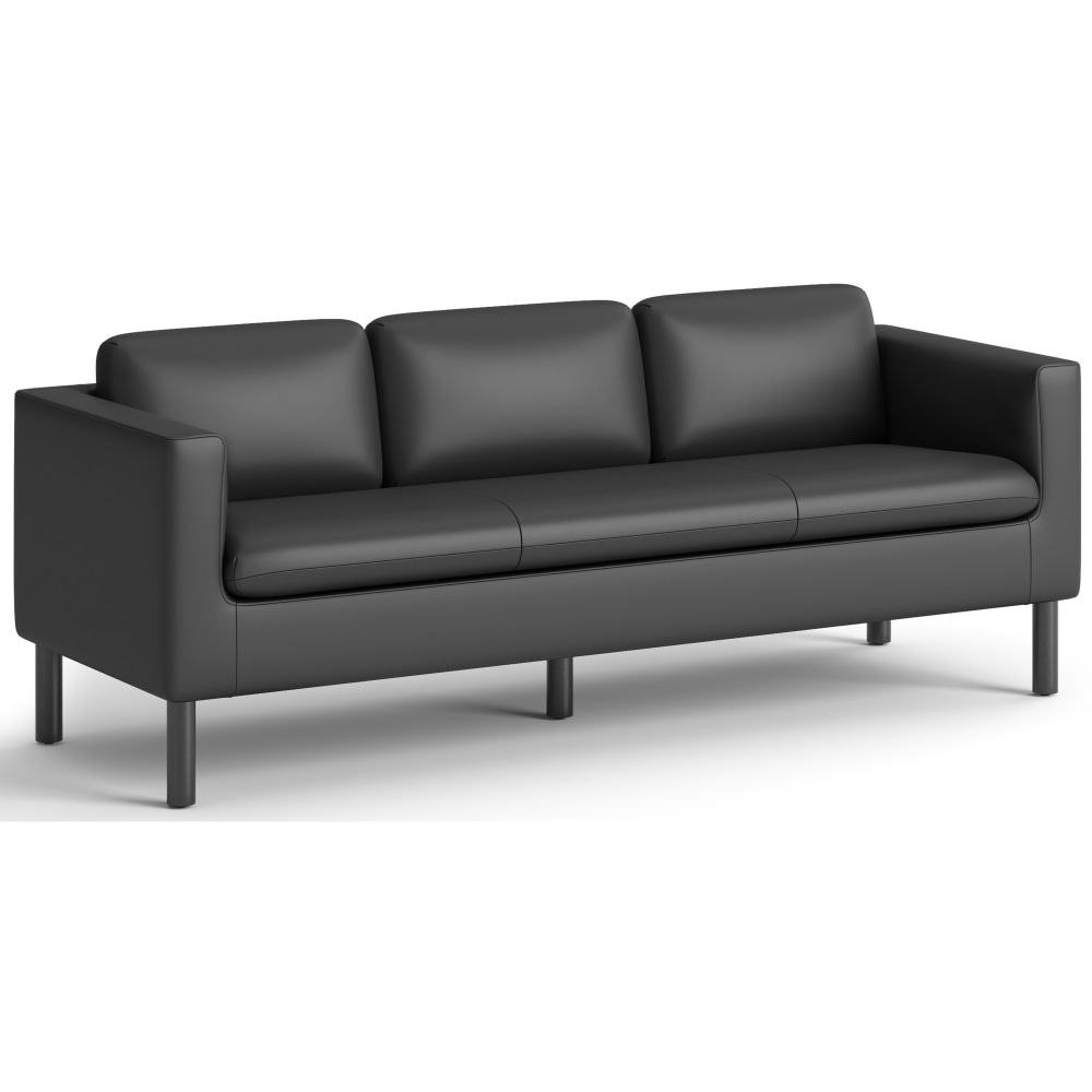 HON Parkwyn Lounge Sofa, 29inH x 77inW x 26.8inD, Material: Polyurethane, Black MPN:VP3LSOFABLK