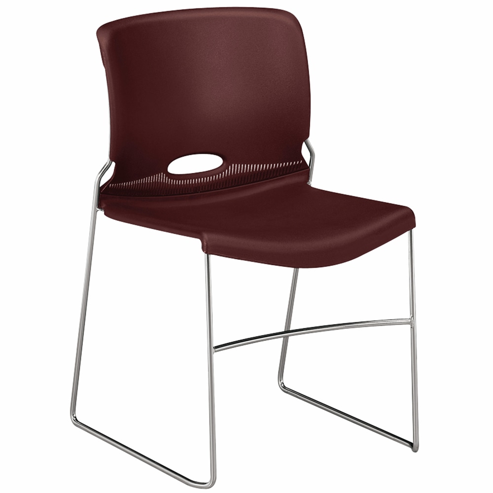 HON Olson Stacker Chairs, 17 1/2inH x 17 1/4inW x 18 1/4inD, Mulberry, Set Of 4 MPN:4041MB