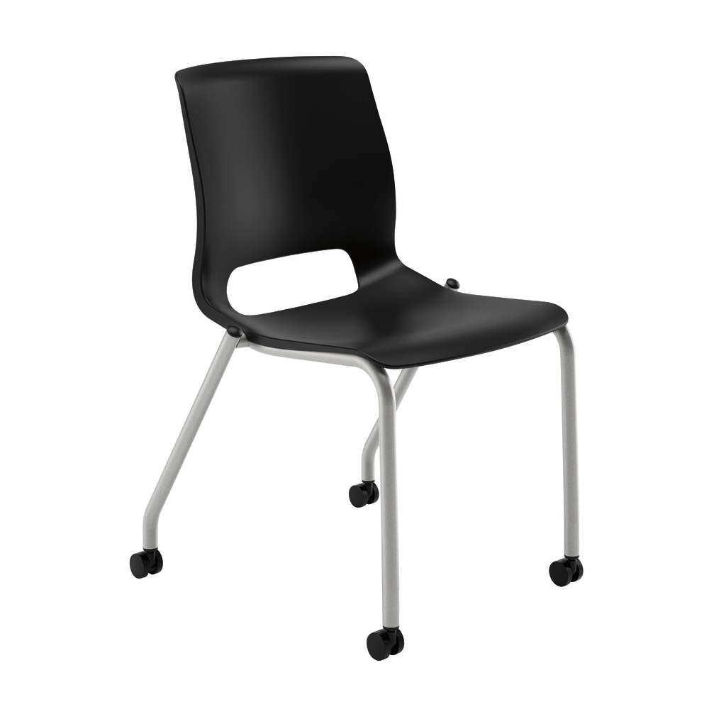 HON Motivate Stacking Chair With Casters, Onyx, Set Of 2 MPN:MG101ON