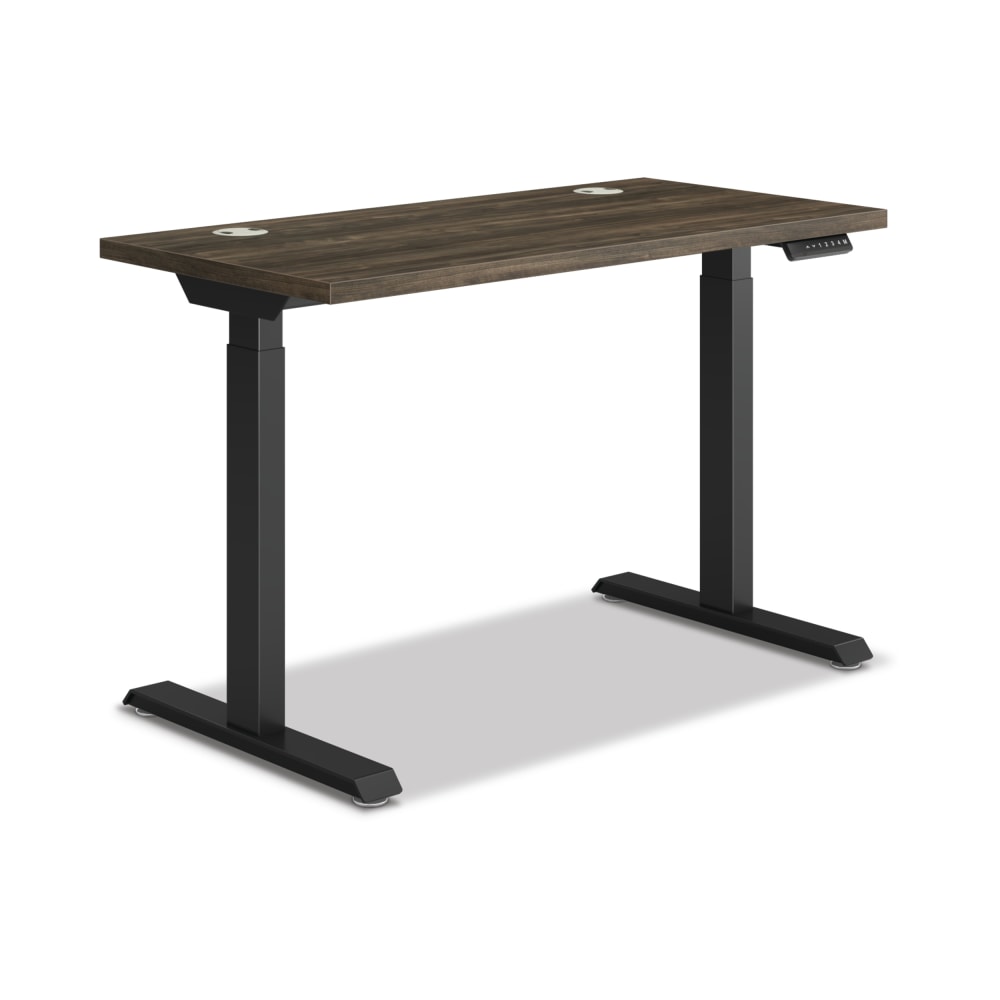 HON Coordinate Electric Adjustable Height Standing Desk, 46inW x 28inD, Florence Walnut/Black MPN:HAT3SBFLORBLK2846