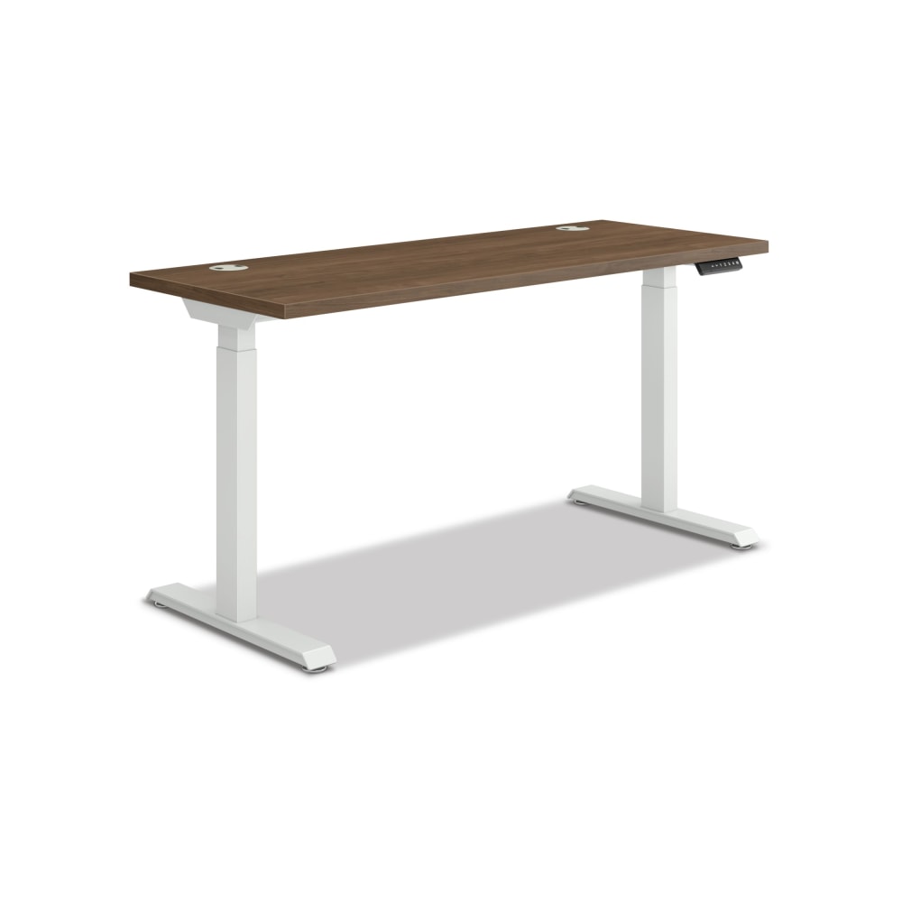 HON Coordinate 58inW Adjustable Height Standing Desk, 3-Stage Base, Pinnacle/Designer White MPN:HAT3SBPINCDW2258