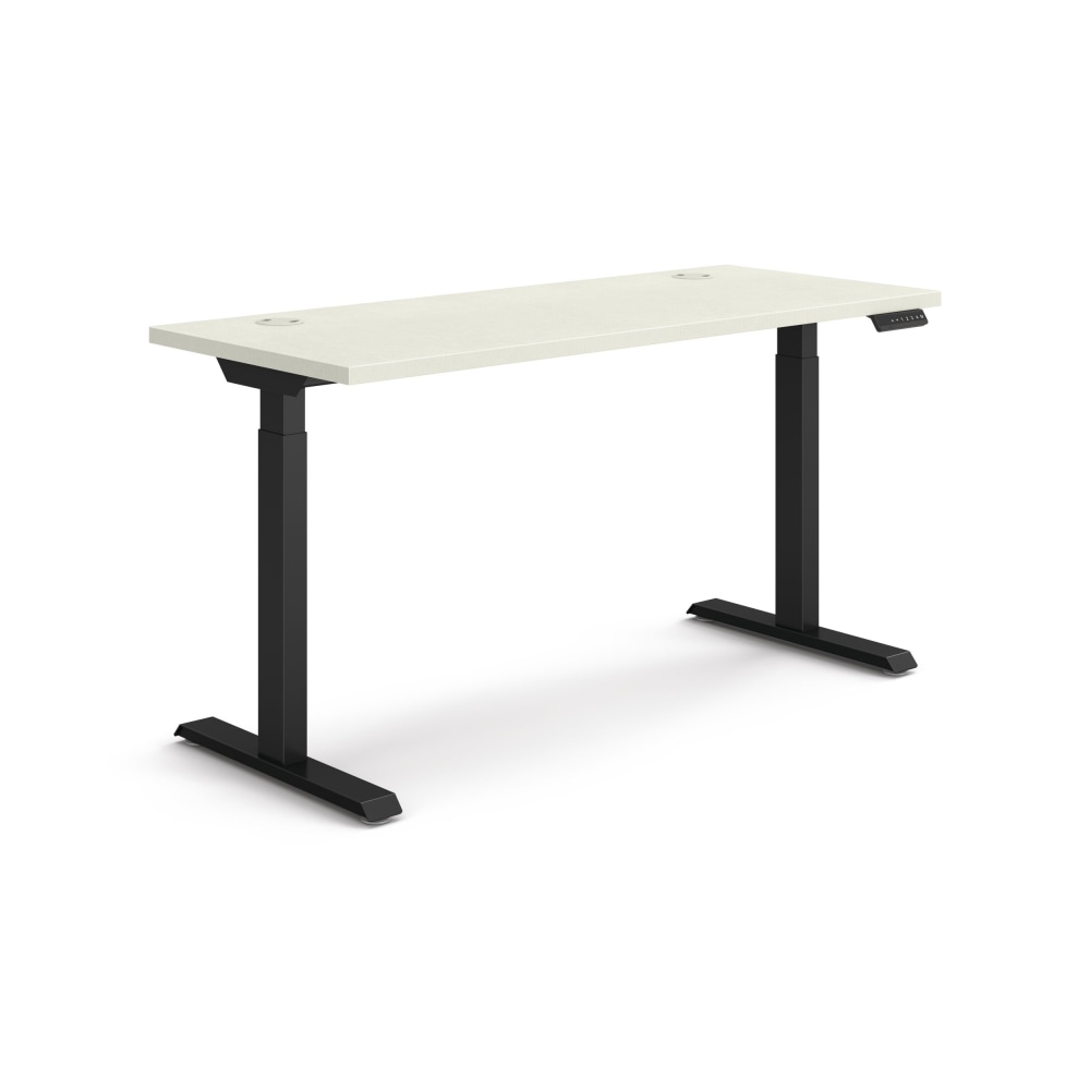 HON Coordinate 58inW Adjustable Height Standing Desk, 3-Stage Base, Steel Mesh/Black MPN:HAT3SBSMBLK2258