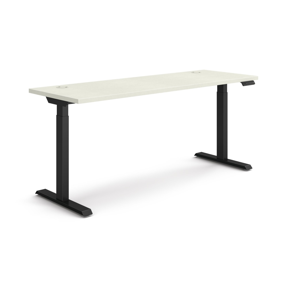 HON Coordinate 70inW Adjustable Height Standing Desk, 3-Stage Base, Silver Mesh/Black MPN:HAT3SBSMBLK2270