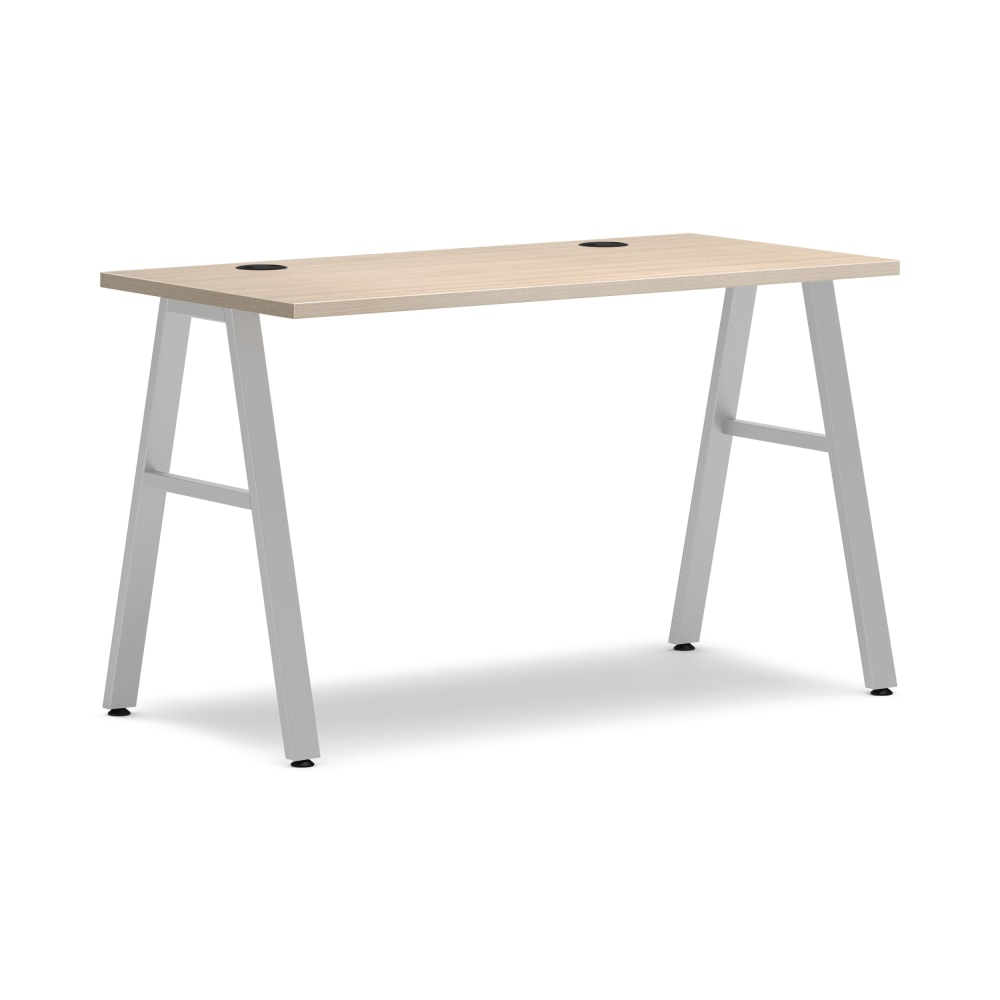 HON Mod 48inW Table Computer Desk, Desert Oak/Silver MPN:HLPL4824DO1ALEGSLVR
