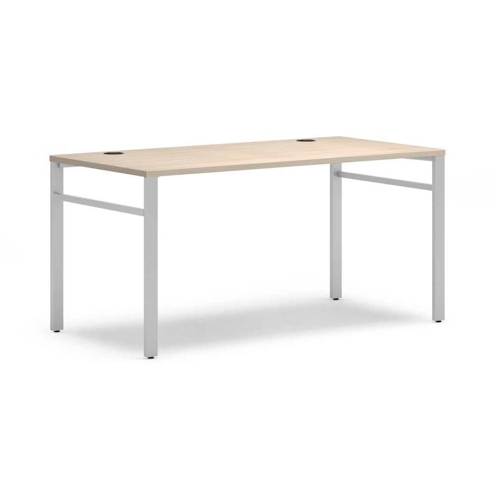 HON Mod 60inW Table Computer Desk, Desert Oak/Silver, HLPLW60LEG30USLVRDO1 MPN:HLPLW60LEG30USLVRDO1