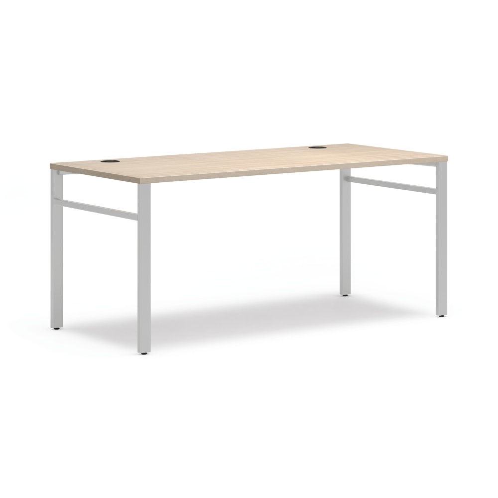 HON Mod 66inW Table Computer Desk, Desert Oak/Silver MPN:HLPLW66LEG30USLVRDO1