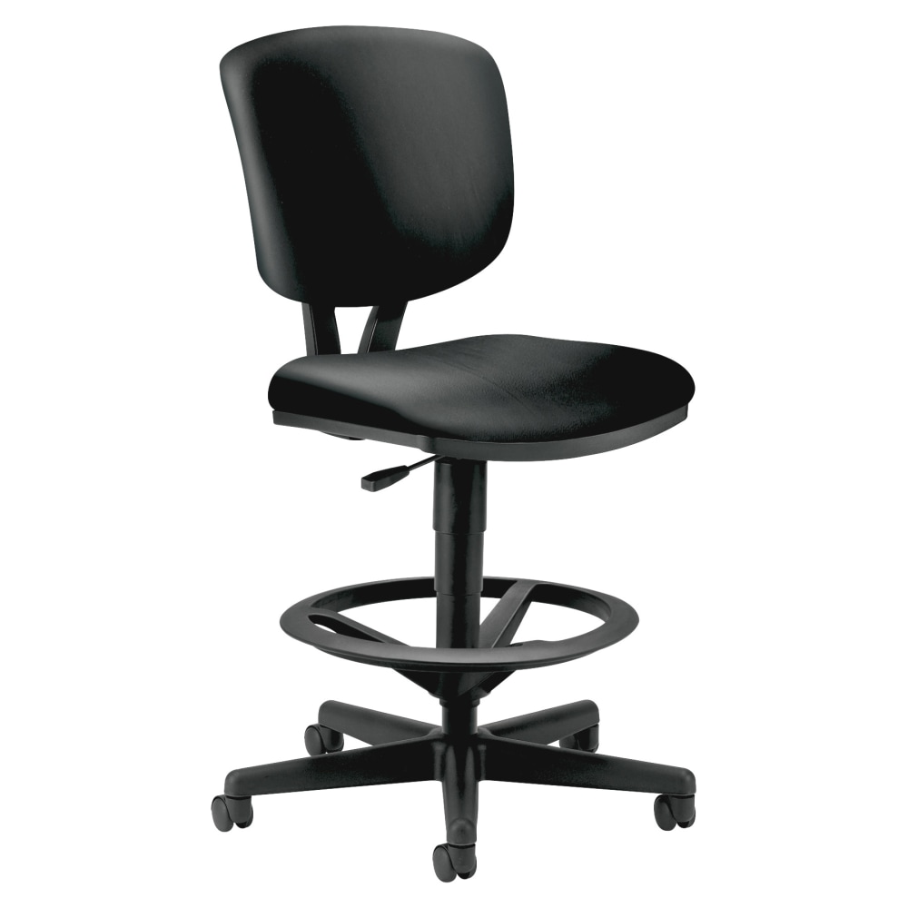 HON Volt Bonded Leather Task Stool, Extended Height And Foot Ring, Black MPN:5705SB11T