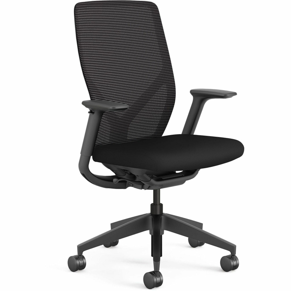 HON Flexion Task Chair - Black Seat Color - Vinyl, Polyurethane Seat Material - Black Back Color - Mesh Back Material - FXT0STAMU10T MPN:FXT0STAMU10T