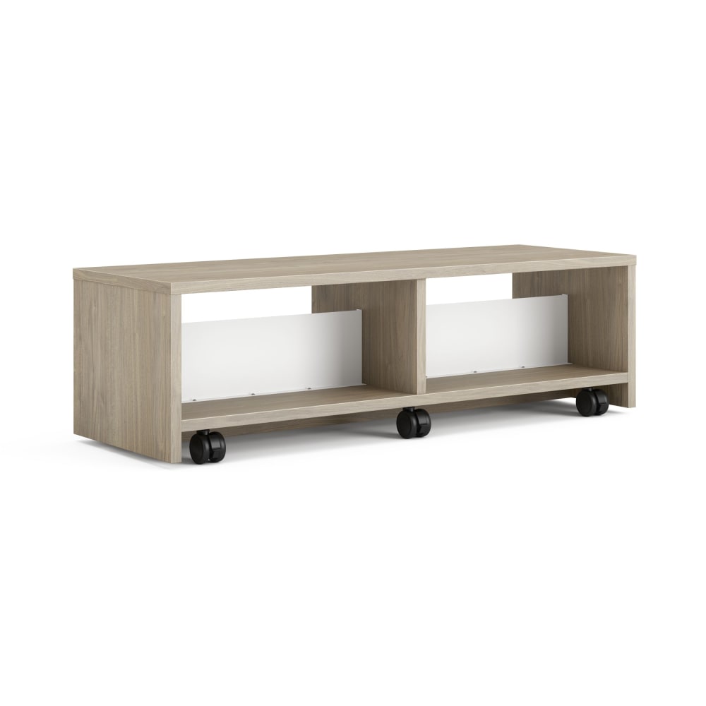 HON Storyline 18inH 1-Shelf Linear Dual-Sided Bookcase, Kingswood Walnut/Designer White MPN:HONWLD18CLK1PJW