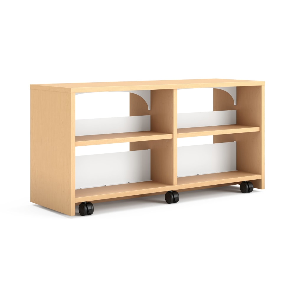 HON Storyline 30inH 2-Shelf Linear Dual-Sided Bookcase, Natural Maple/Designer White MPN:HONWLD30CDPJW