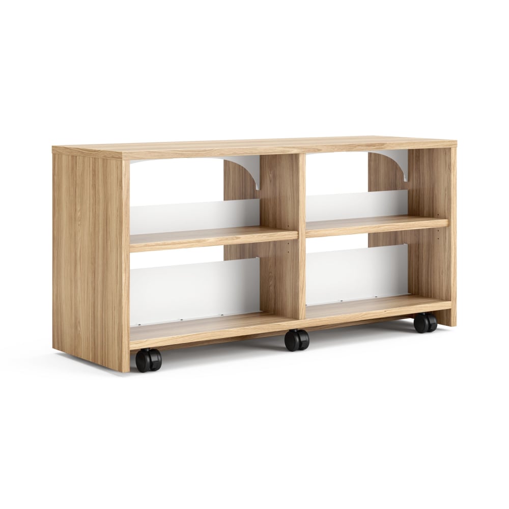 HON Storyline 30inH 2-Shelf Linear Dual-Sided Bookcase, Fawn Cypress/Designer White MPN:HONWLD30CLFCPJW