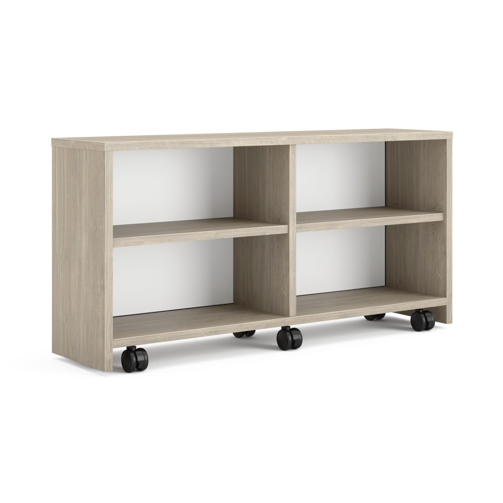 HON Storyline 30inH 2-Shelf Single-Sided Linear Bookcase, Kingswood Walnut/Designer White MPN:HONWLS30CLK1PJW